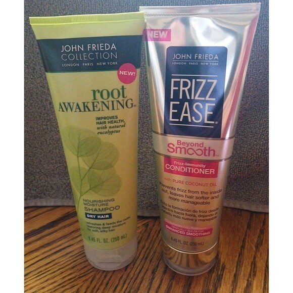 John Frieda Root Awakening Shampoo 8.45oz/ Frizz Ease Beyond Smooth Conditioner - Picture 1 of 13